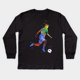 Male Soccer Player Kids Long Sleeve T-Shirt